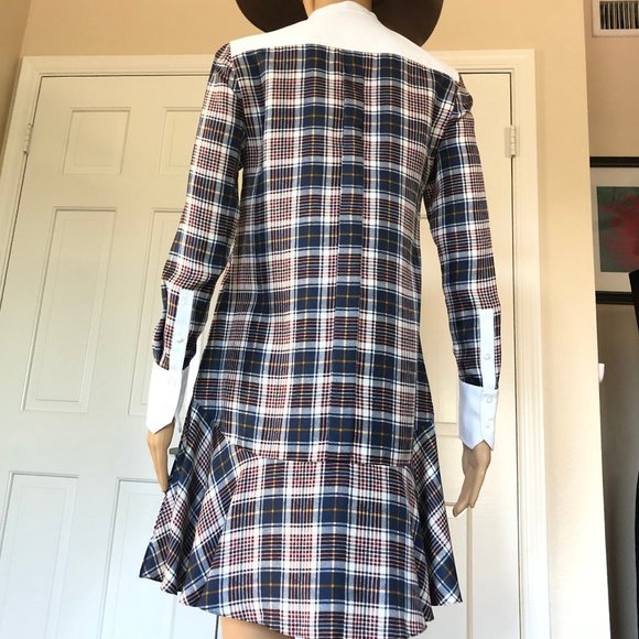 Tory Burch Cora Tartan Plaid Silk Shirtdress - Picture 13 of 16
